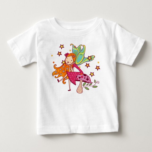 Garden Fairy on Mushroom T Shirt (Framsida)