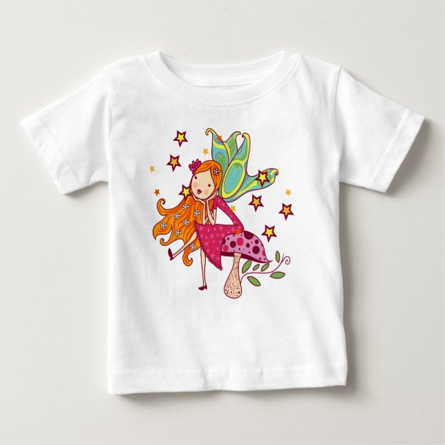 Garden Fairy on Mushroom T-shirt (Framsida)