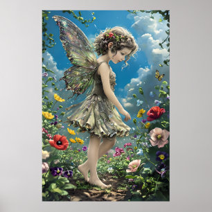 Garden Fairy Poster - Whimsique Fantasy Wall Art