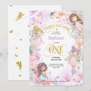 Garden Fairy themed, 1:a födelsedagsinbjudan till  Inbjudningar