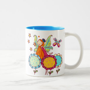 Garden Fairy with Flowers Två-Tonad Mugg