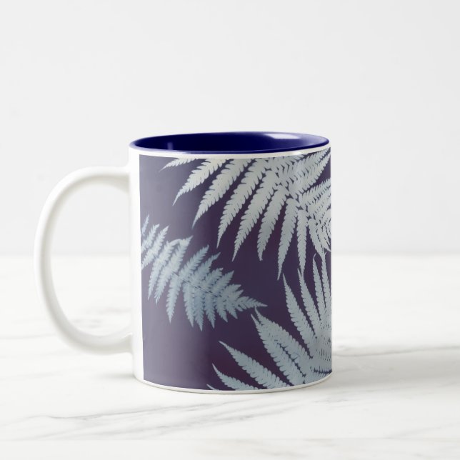 Garden Fern Blue Coffee Mug Två-Tonad Mugg (Vänster)