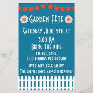 Garden Fete-inbjudan Flygblad