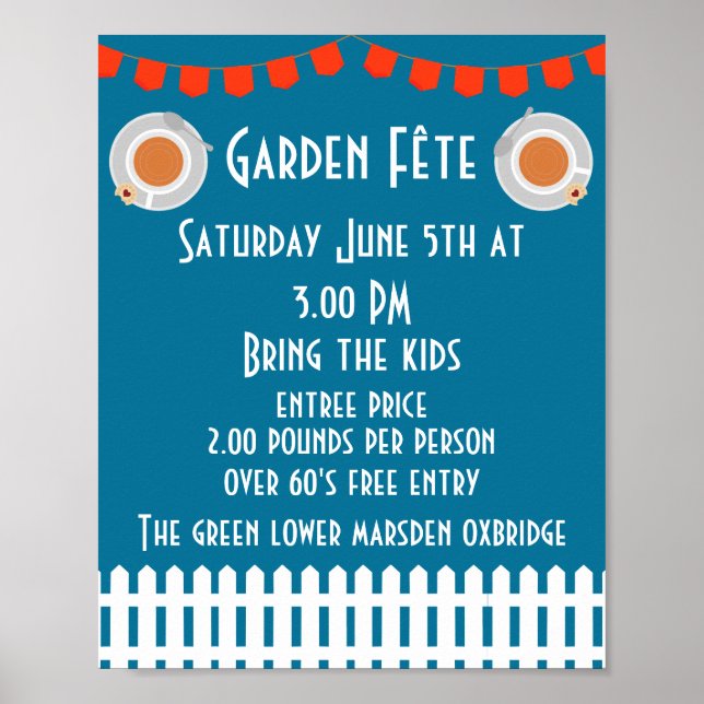 Garden Fete-inbjudan Poster (Framsidan)
