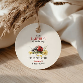 Garden Floral Daisy Little Ladybug Baby Shower Gåvor Etiketter