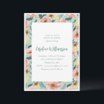 Garden Floral Sage Peach Modern Baby Shower Party Inbjudningar<br><div class="desc">This garden floral baby shower invitation features a colorful floral pattern with modern typography and a soft botanical border. The cheerful flower design in sage green, peach, yellow, and coral creates a warm and welcoming look perfect for celebrating a new baby. The clean center layout keeps the baby shower details...</div>