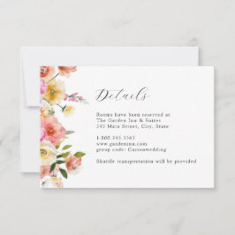 Garden Floral Wedding Details Card Inbjudningar