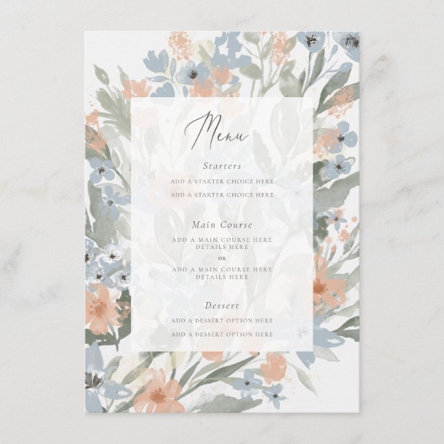 Garden Flourish Menu Card Meny (Framsida)