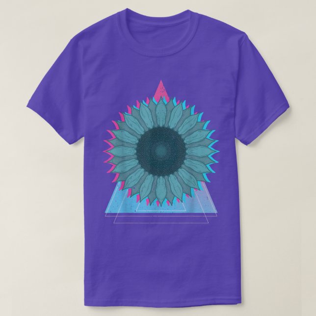 Garden Flower Aesthetic Retro Vaporwave Solros T Shirt (Design framsida)