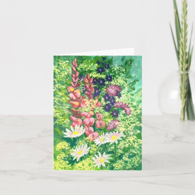 Garden Flower Färgad-mappat gratulationskort Kort (Framsida)