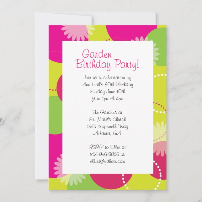 Garden Flower Inivitation Inbjudningar (Framsida)