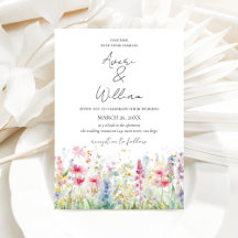 Garden Flower Watercolor Modern Boho Bröllop