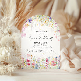 Garden Flower Watercolor Modern Boho Möhippa Inbjudningar