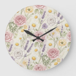 Garden Flowers av Natasha Us Stor Klocka