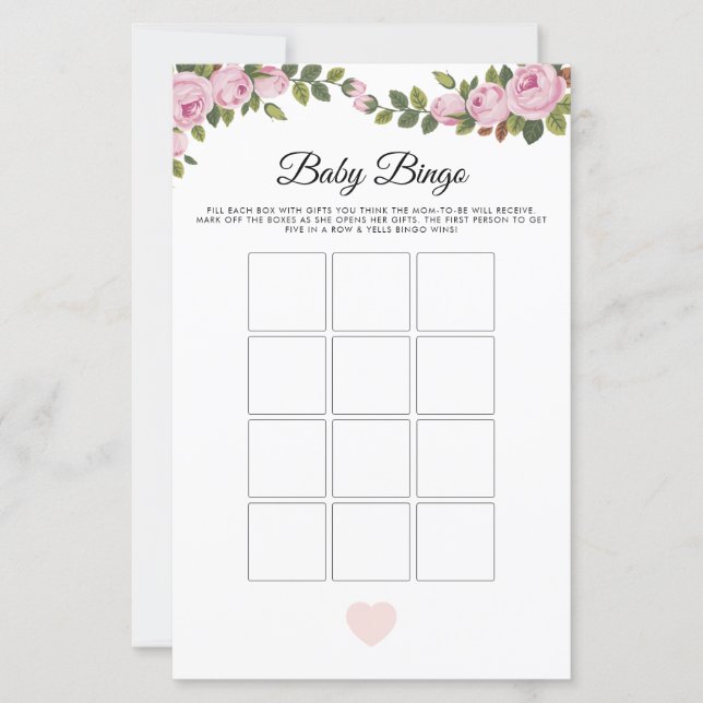 Garden Flowers Baby Bingo Baby Shower Game (Framsida)