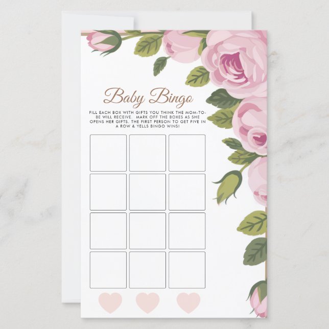 Garden Flowers Baby Bingo Baby Shower Game (Framsida)