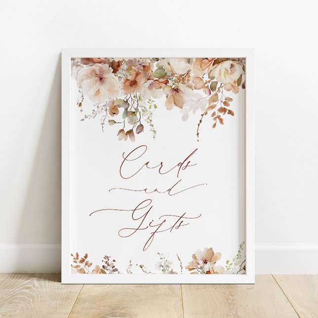 Garden Flowers Baby Shower Card and Gifts Sign Poster (Skapare uppladdad)