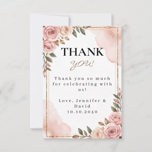 Garden Flowers Baby Shower Flat Tack-kort Tack Kort (Framsida)