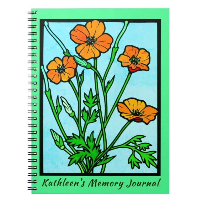 Garden Flowers Beepsaké Personal Memory Journal Anteckningsbok (Framsidan)