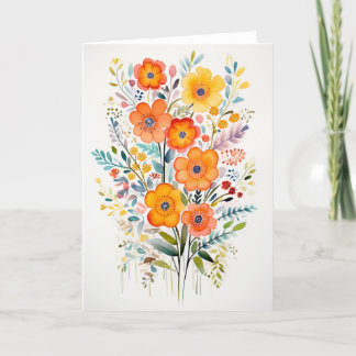 Garden Flowers Bloom Art Helgkort