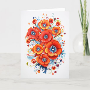 Garden Flowers Bloom Art Helgkort