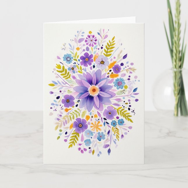 Garden Flowers Bloom Art Helgkort (Framsida)