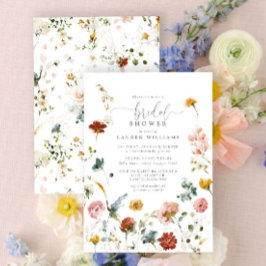 Garden Flowers Botaniskt skript-Möhippa Inbjudningar