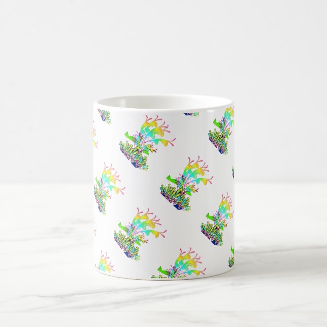 Garden Flowers Diagonal White Kaffemugg (Center)