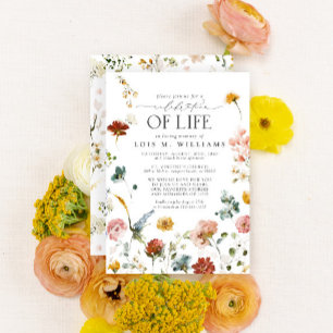 Garden Flowers Firande of Life Inbjudningar
