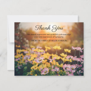 Garden Flowers Funeral Tackkort Card Tack Kort