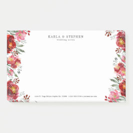 Garden Flowers Gräns Deep-red & Grönt Post-it Block