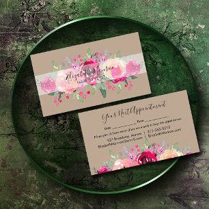 Garden Flowers Hair Stylist Salon Makeup Kraft Tidsbeställning Kort