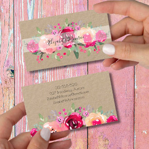Garden Flowers Hair Stylist Salon Makeup Kraft Visitkort