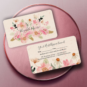 Garden Flowers Hair Stylist Salon Makeup Tidsbeställning Kort