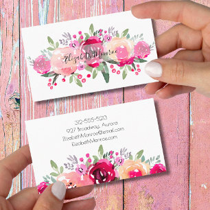 Garden Flowers Hair Stylist Salon Makeup Visitkort