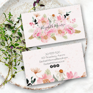 Garden Flowers Hair Stylist Salon Makeup Visitkort
