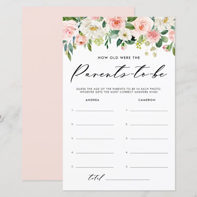 Garden Flowers hur gammal var föräldrarna i Baby? (Fram/baksida)