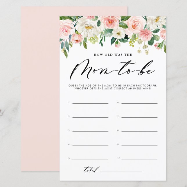 Garden Flowers hur gammalt var Mamma Shower Game (Fram/baksida)