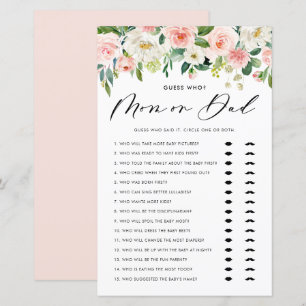 Garden Flowers Mamma eller Pappa Baby Shower Game