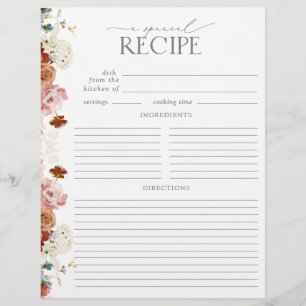 Garden Flowers Möhippa Recipe Binder Page