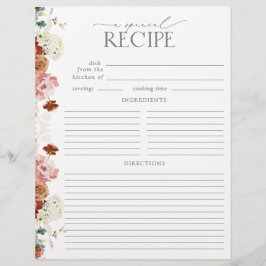 Garden Flowers Möhippa Recipe Binder Page