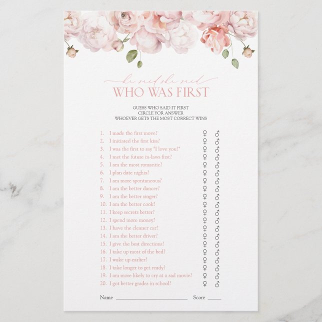 Garden Flowers sa att hon sa Rosa Shower Game (Framsida)