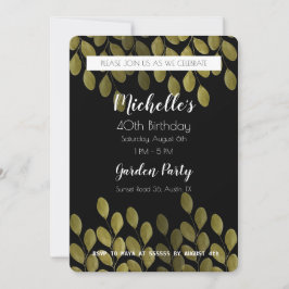 Garden Födelsedagsfest Watercolor Underbar Grönt I Inbjudningar