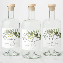 Garden Foliage Greenery Vines Bröllop Tack Spritflaskor Etikett