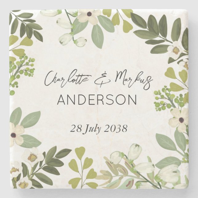 Garden Foliage Greenery Wandey Bröllopsfest Papper Stenunderlägg (Framsidan)