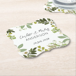 Garden Foliage Greenery Wandey Bröllopsfest Papper Underlägg Papper