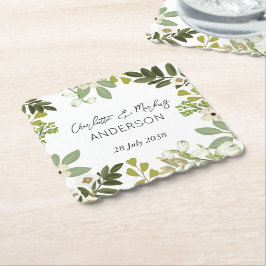 Garden Foliage Greenery Wandey Bröllopsfest Papper Underlägg Papper
