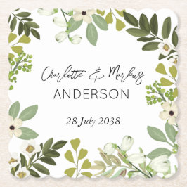 Garden Foliage Greenery Wandey Bröllopsfest Papper Underlägg Papper