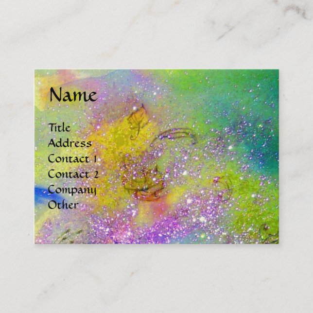 GARDEN FÖR BORTTAPPADEN SHADOWS BUTTERFLY MONOGRAM VISITKORT (Framsida)