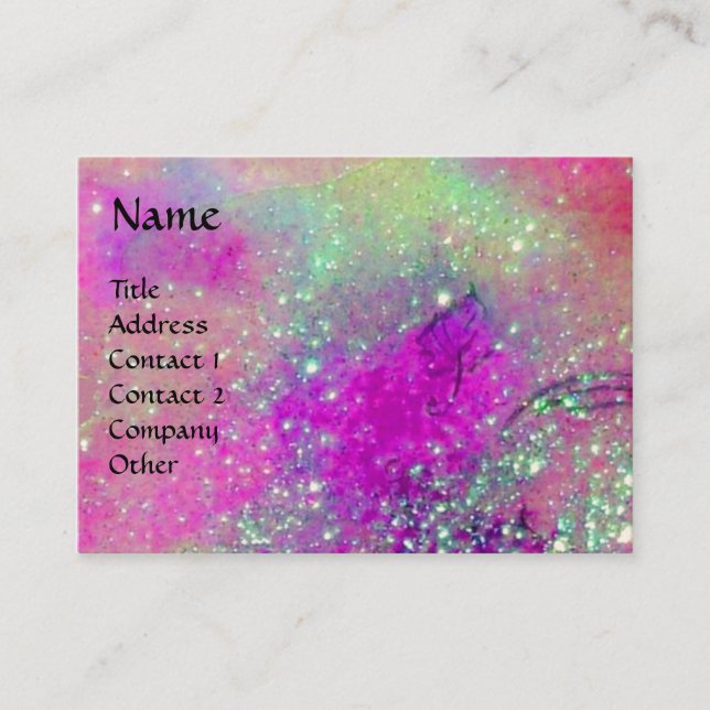 GARDEN FÖR BORTTAPPADEN SHADOWS BUTTERFLY MONOGRAM VISITKORT (Framsida)